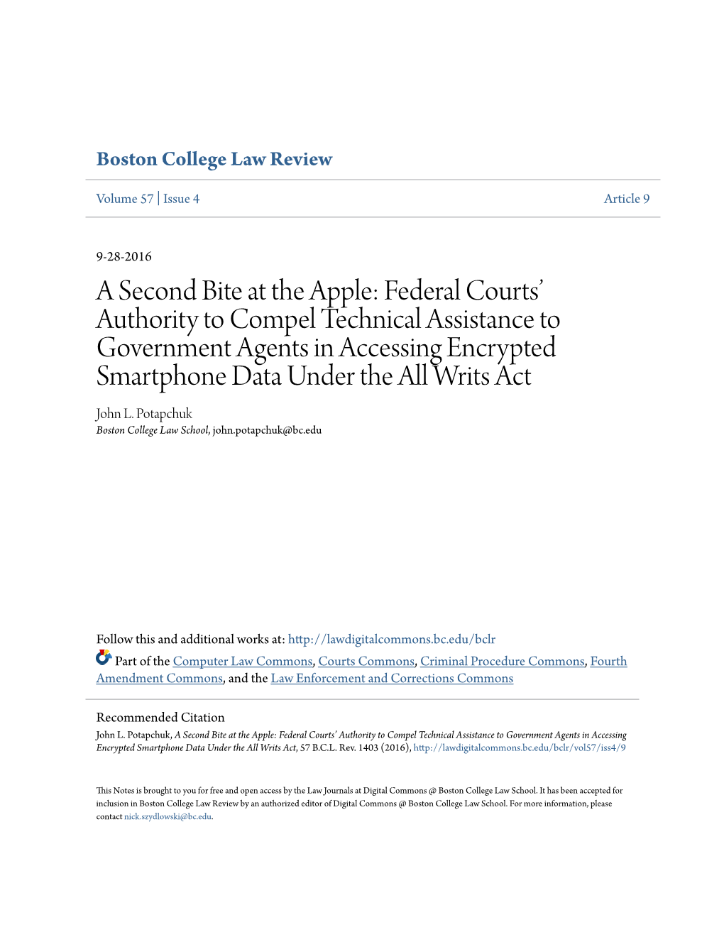 A Second Bite at the Apple: Federal Courts' Authority to Compel Technical Assistance to Government Agents