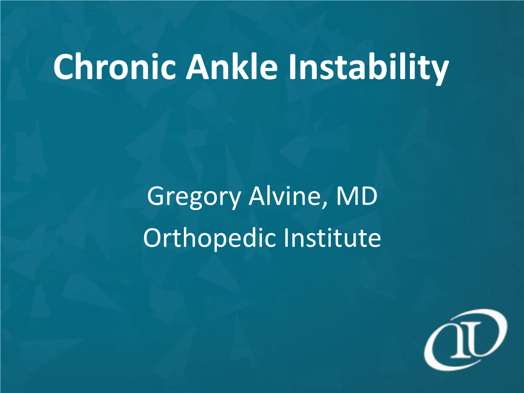 Chronic Ankle Instability