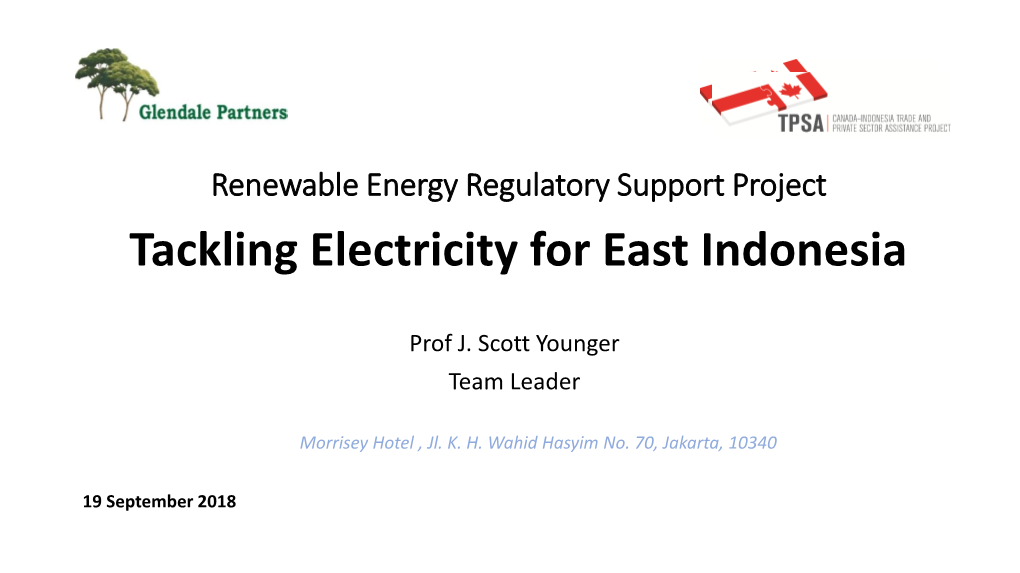 Presentation: Tackling Renewable Energy in East Indonesia
