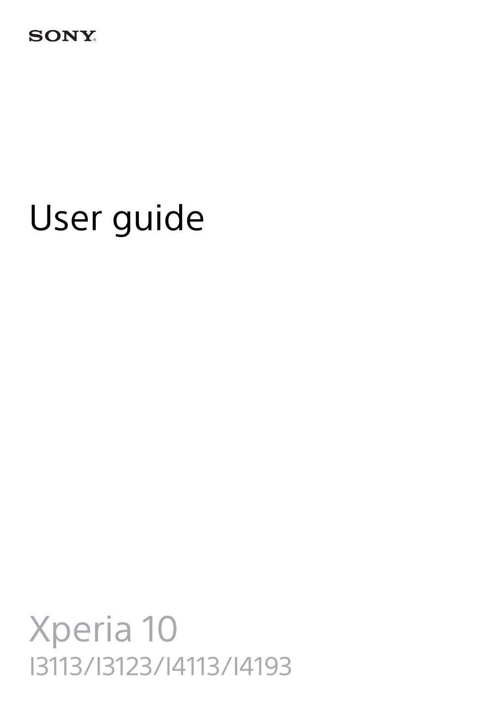 User Guide Xperia 10