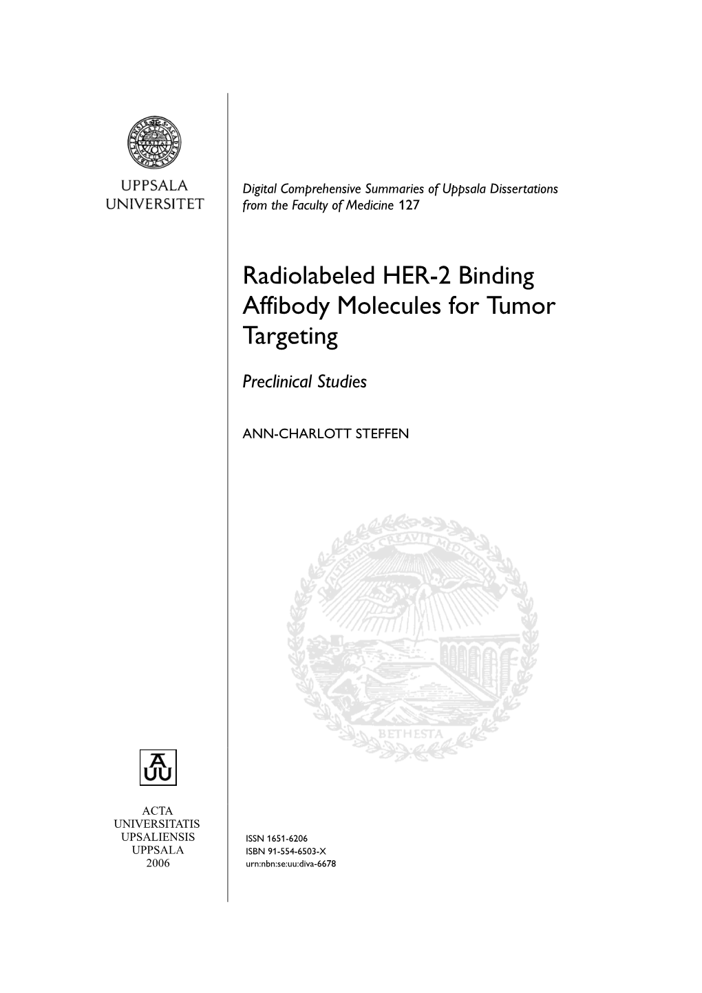 Radiolabeled HER-2 Binding Affibody Molecules for Tumor Targeting