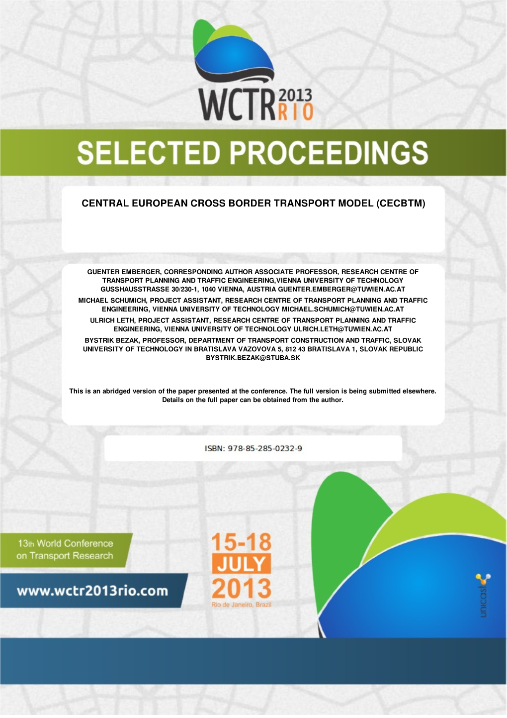 Central European Cross Border Transport Model (Cecbtm)