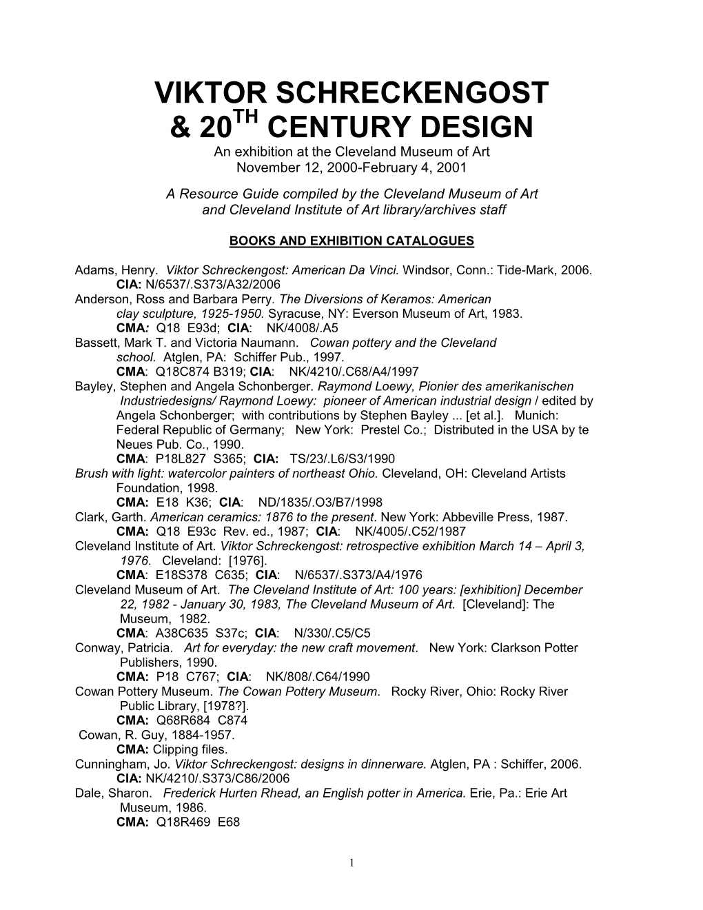 Viktor Schreckengost & 20 Century Design