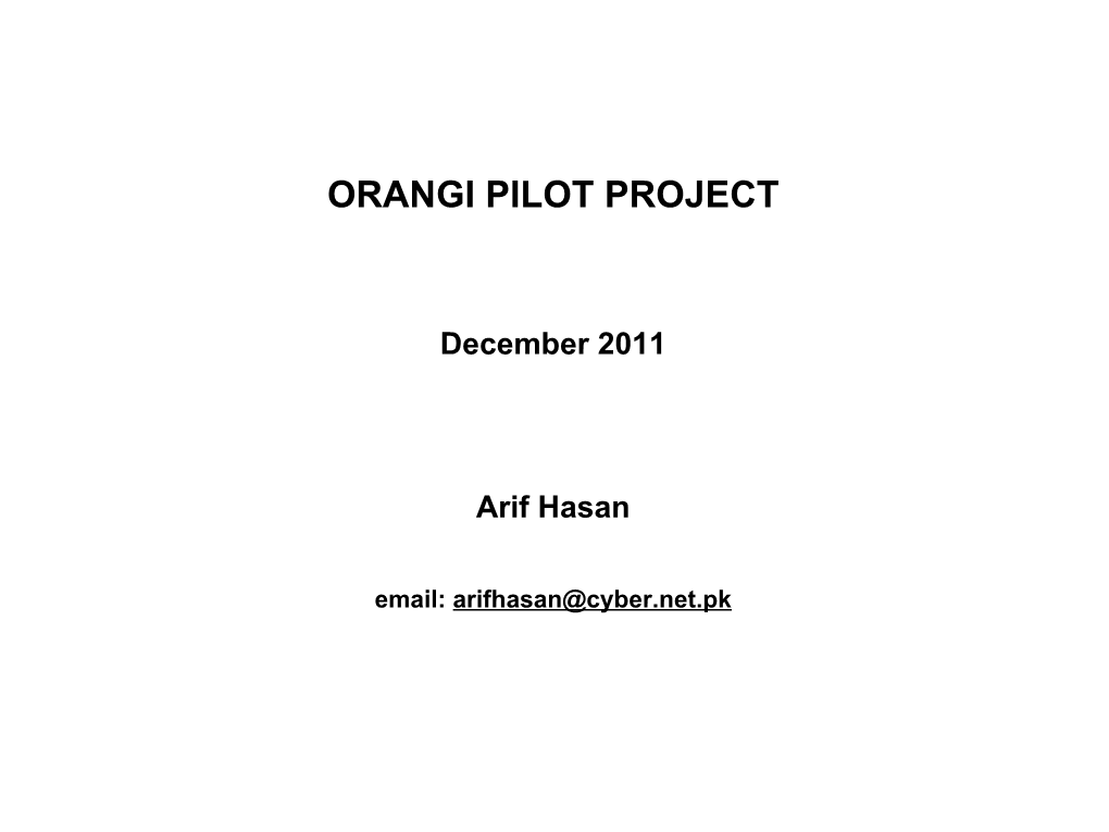 Orangi Pilot Project