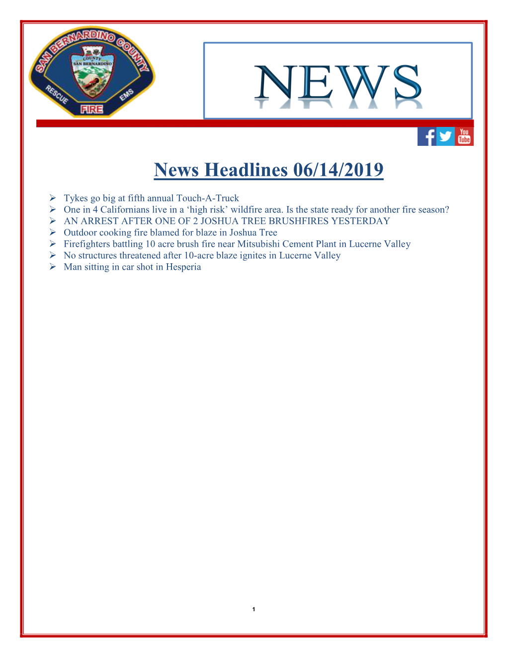 News Headlines 06/14/2019