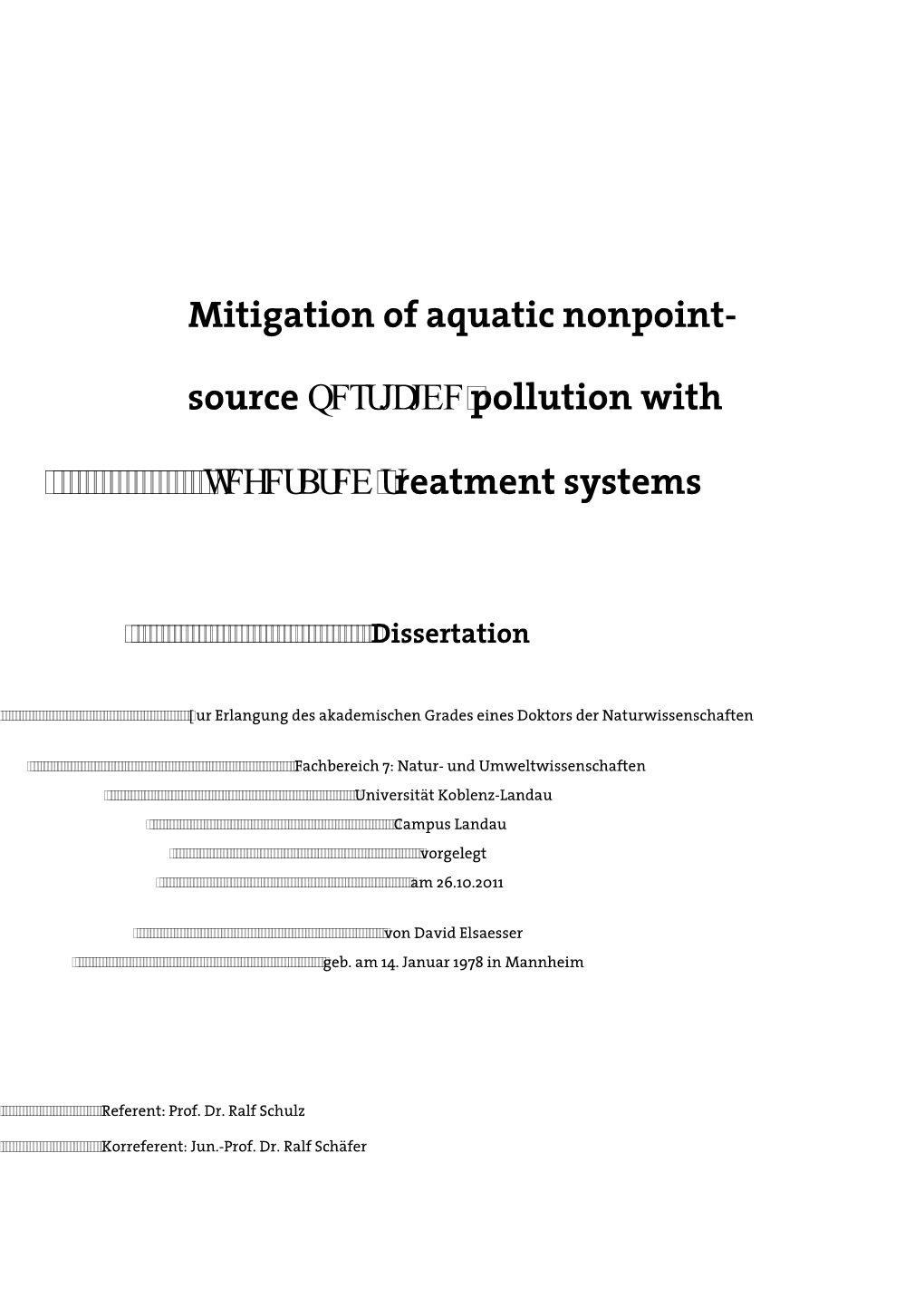 Mitigation of Aquatic Nonpoint- Source QFTUJDJEF Pollution With