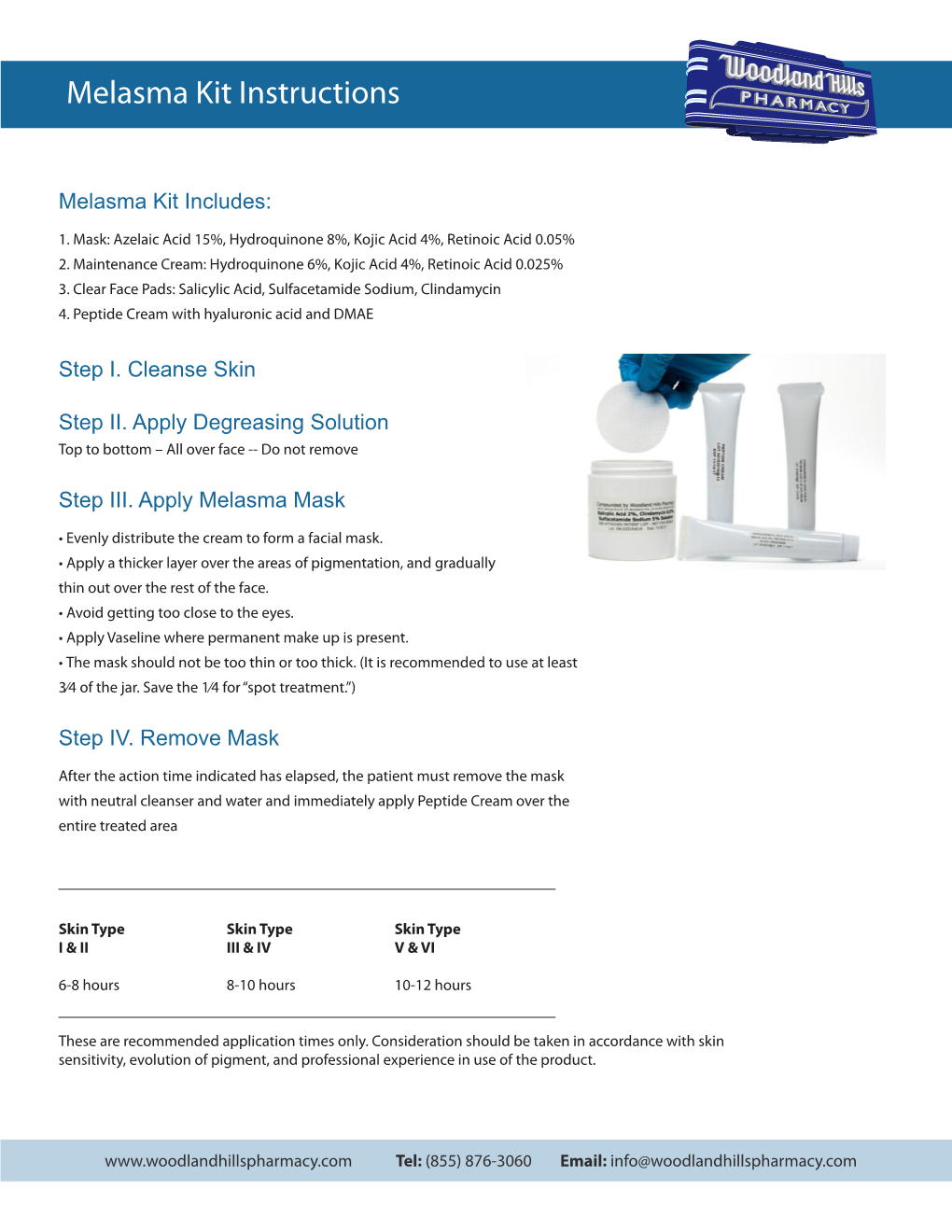 Melasma Kit Instructions