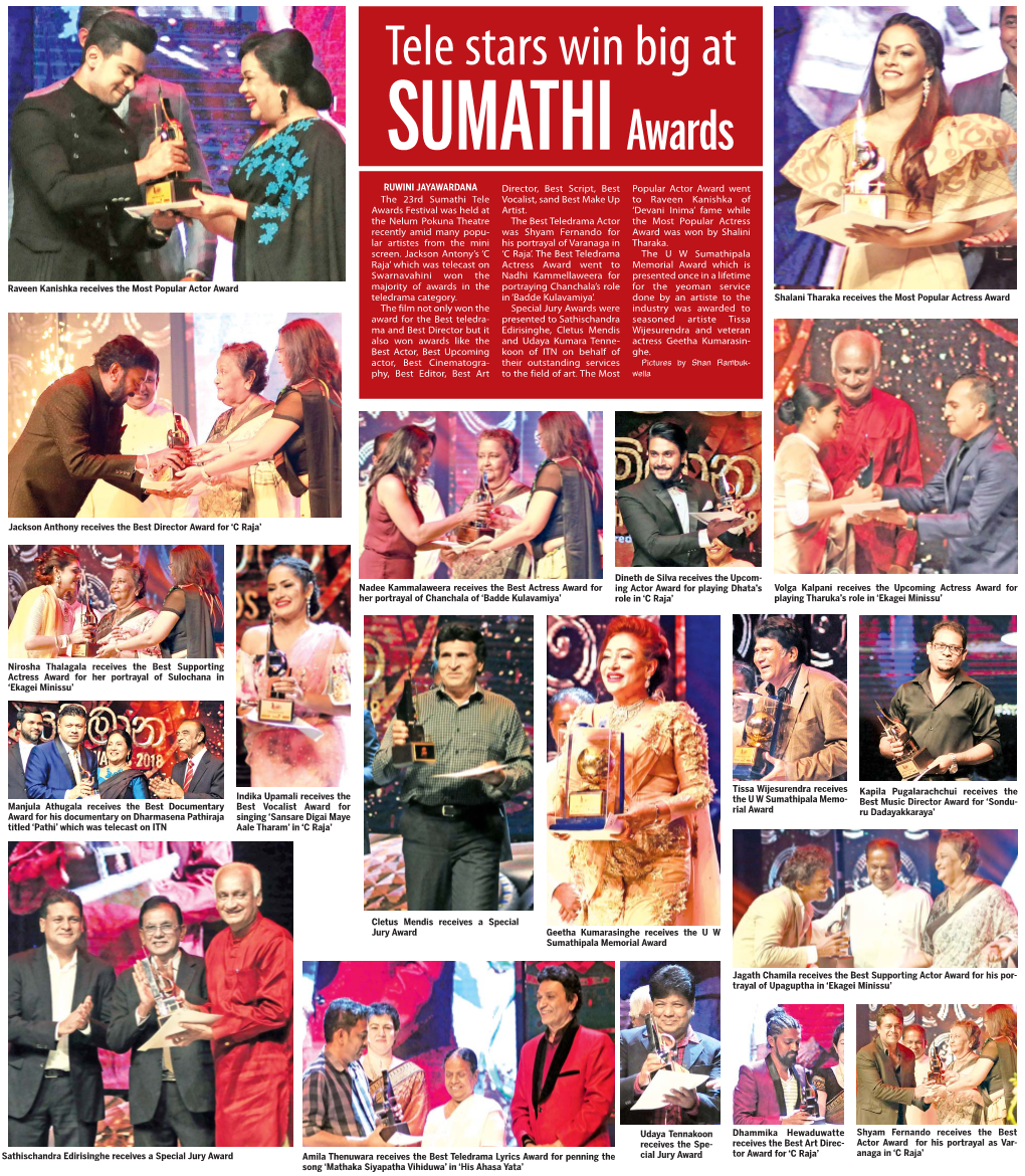 Tele Stars Win Big at SUMATHI Awards