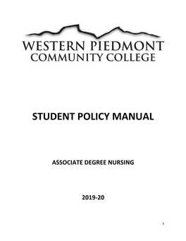 Student Policy Manual