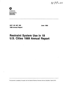 Restraint System Use in 19 U.S. Cities 1989 Annual Report