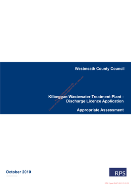 Westmeath County Council Kilbeggan Wastewater Treatment Plant