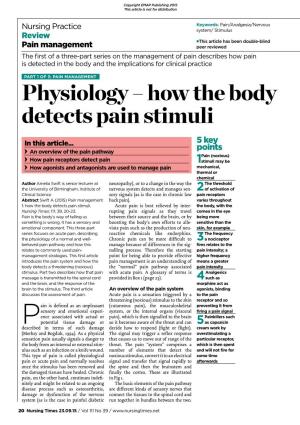 Physiology – How the Body Detects Pain Stimuli