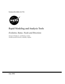 Rapid Modeling and Analysis Tools