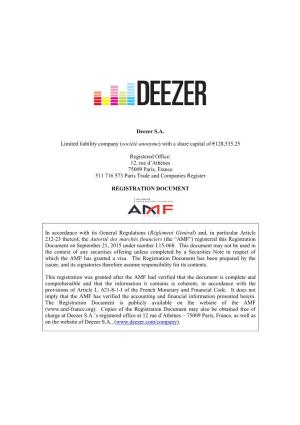 Deezer SA Limited Liability Company