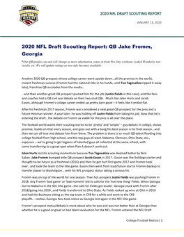 2020 NFL Draft Scouting Report: QB Jake Fromm, Georgia