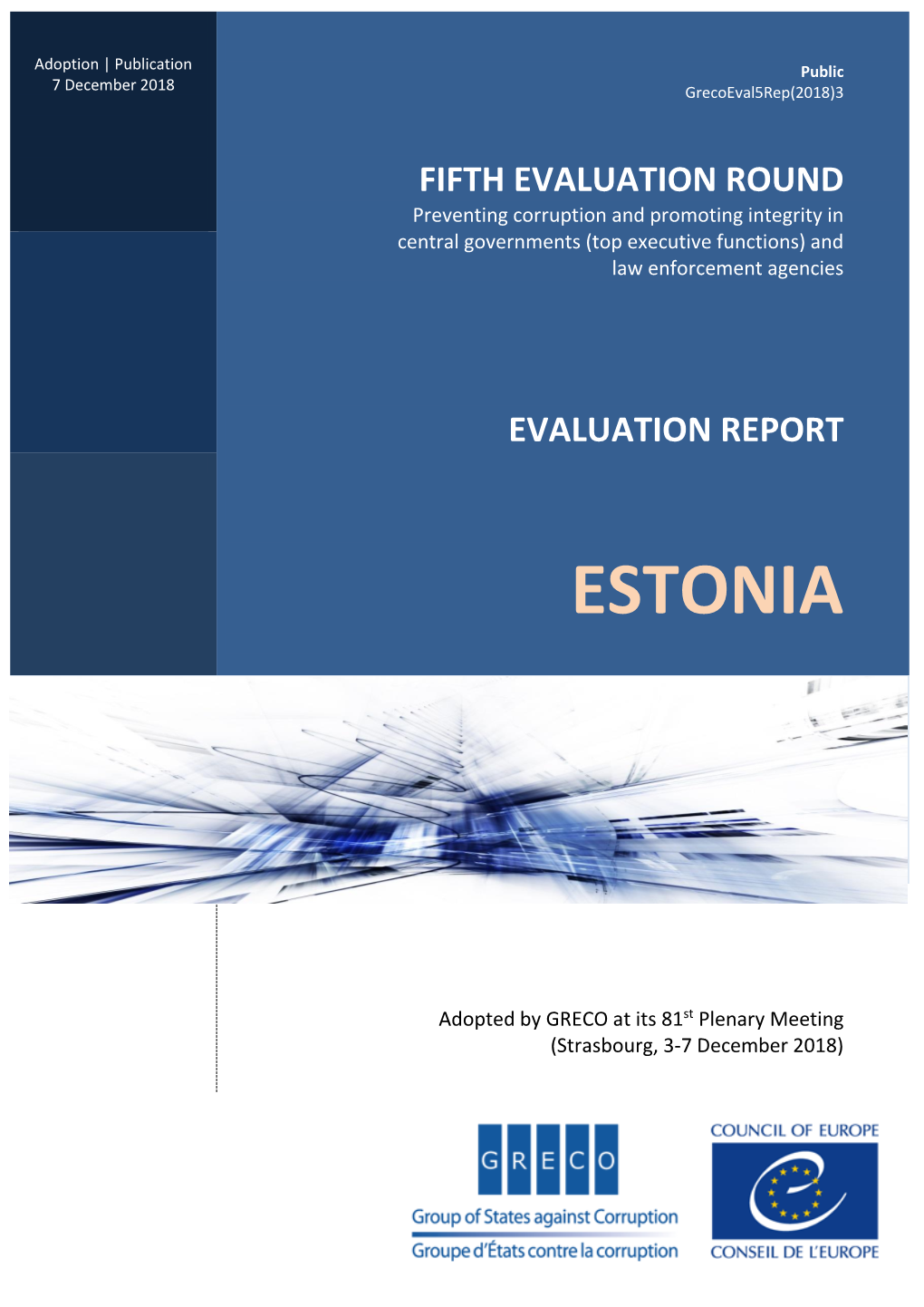 Fifth Round Evaluation Report on Estonia