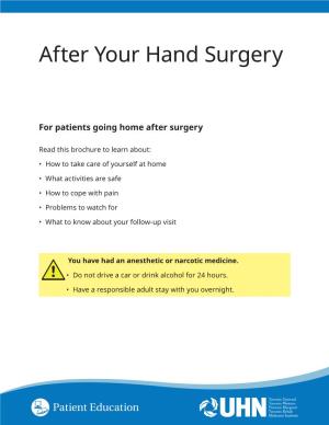 After Your Hand Surgery