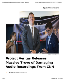 Project Veritas Releases Massive Trove of Damaging Audio Recordings from CNN