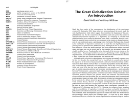 The Great Globalization Debate: an Introduction
