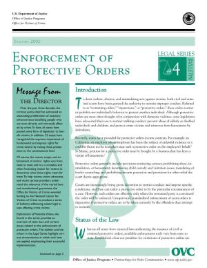 Legal Series #4 Bulletin, Enforcement of Protective Orders