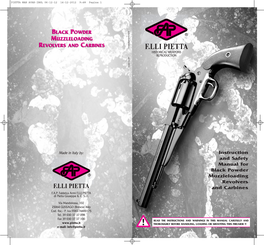 F.LLI PIETTA HISTORICAL WEAPONS REPRODUCTION Ed.01/2013