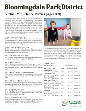 Virtual Mini Dance Parties.Indd