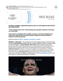 NEWS Rulon Gardner Wont Die Kicks Off New Slate of Olympic Channel