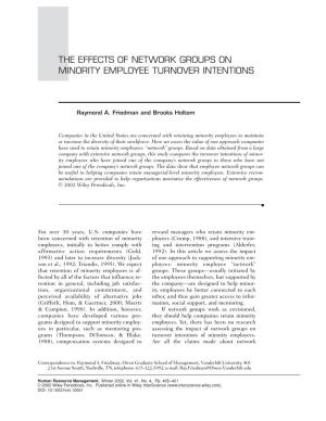 The Effects of Network Groups on Minority Employee Turnover Intentions