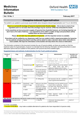 Clozapine-Induced Hypersalivation