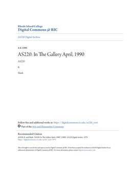 AS220: in the Gallery April, 1990