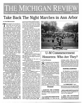 Take Back the Night Marches in Ann Arbor