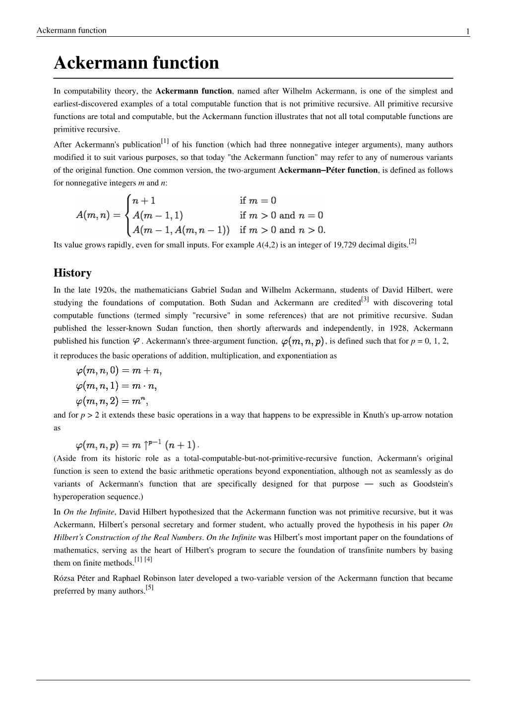 Ackermann Function 1 Ackermann Function