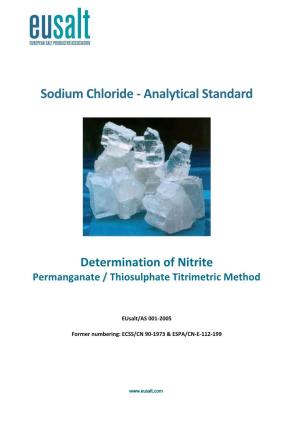 Sodium Chloride - Analytical Standard