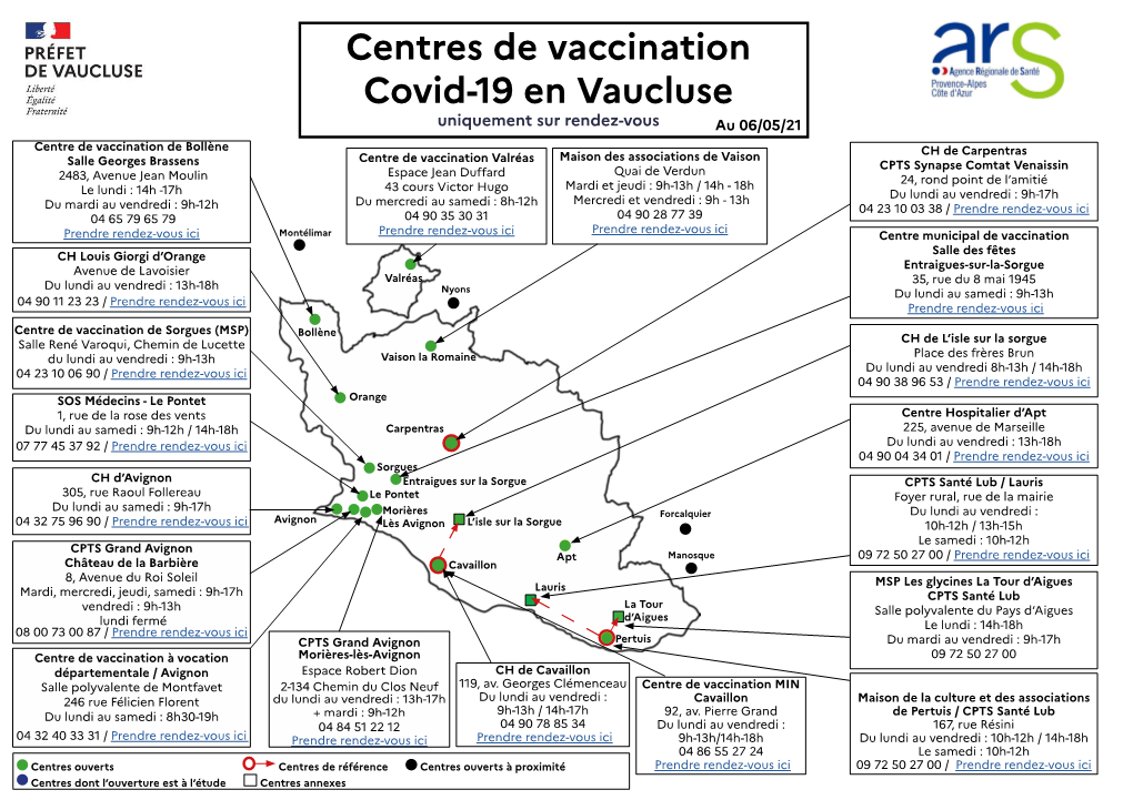 Centres De Vaccination Covid-19 En Vaucluse