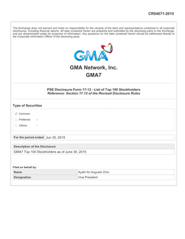 GMA Network, Inc. GMA7