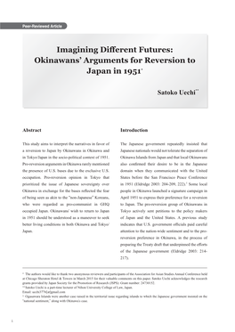 Okinawans' Arguments for Reversion to Japan in 1951