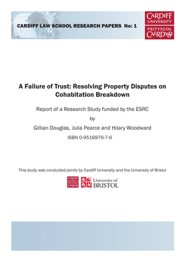 A Failure of Trust: Resolving Property Disputes on Cohabitation Breakdown