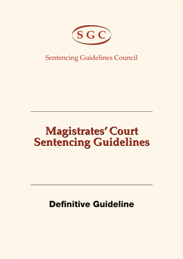 Magistrates' Court Sentencing Guidelines