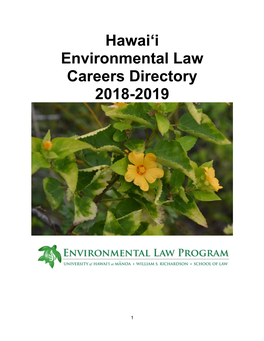 Hawai'i Environmental Law Careers Directory 2018-2019