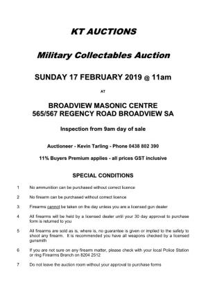 KT AUCTIONS Military Collectables Auction