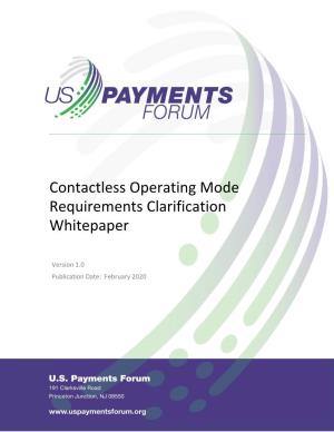 Contactless Operating Mode Requirements Clarification Whitepaper