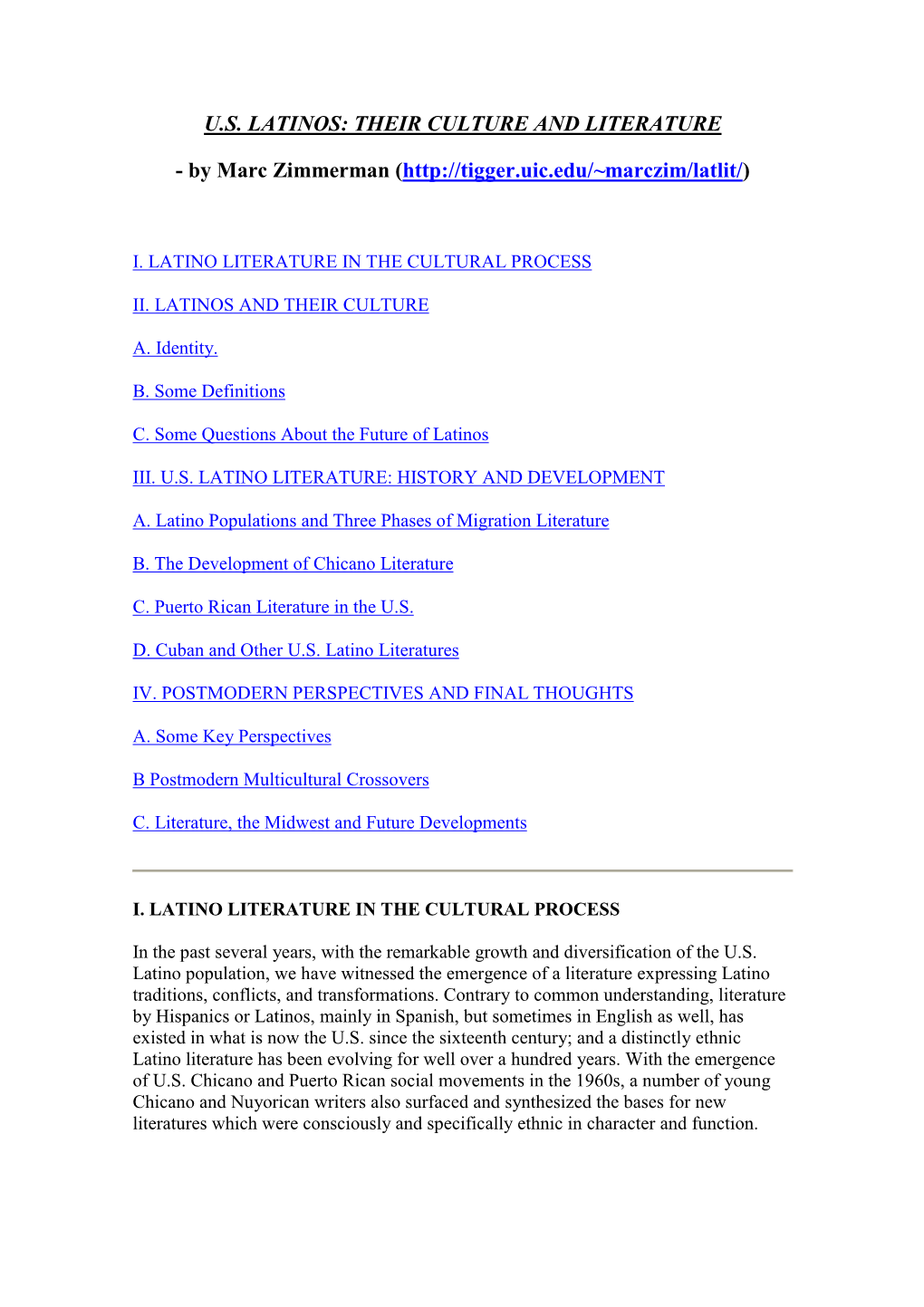 Marc Zimmerman's Bibliography on Latino/A Literature