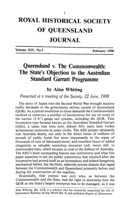 Royal Historical Society of Queensland Journal