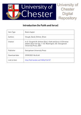 Introduction (To Faith and Force)