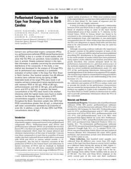 Perfluorinated Compounds in the Cape Fear Drainage Basin in North