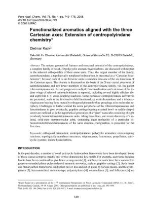 Functionalized Aromatics Aligned with the Three Cartesian Axes: Extension of Centropolyindane Chemistry*