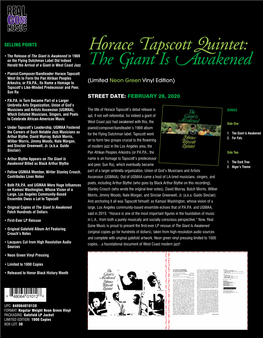 Horace Tapscott Quintet: the Giant Is Awakened