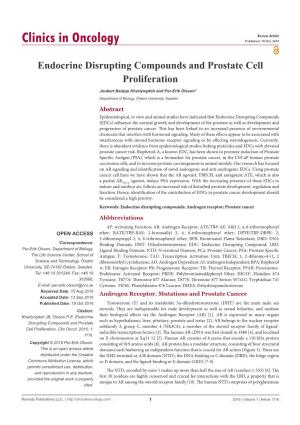 Endocrine Disrupting Compounds and Prostate Cell Proliferation