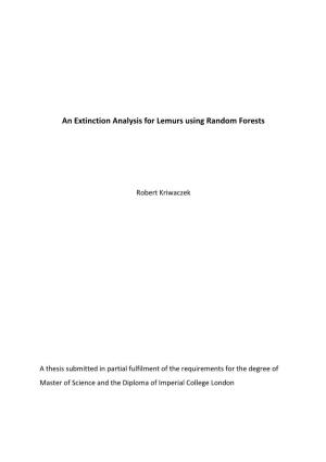 An Extinction Analysis for Lemurs Using Random Forests