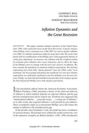 Inflation Dynamics and the Great Recession